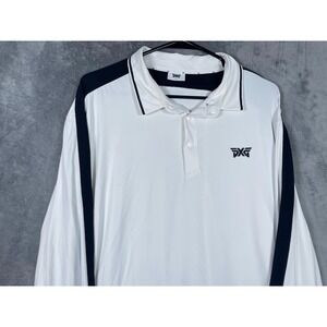 PXG Parsons Xtreme Golf Mens Long Sleeve Polo Shirt White Black Size XL